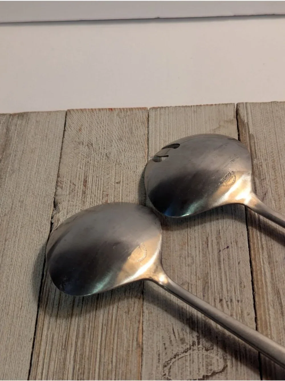 EKCO Eterna Canoe Muffin Stainless Salad Serving Set Japan Mid Century Vintage